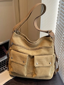 Große Kapazität Segeltuch Umhängetasche Damen Lässig Tragetasche Multi Tasche Utility Kuriertasche Mit Verstellbarem Gurt Hobo Handtasche