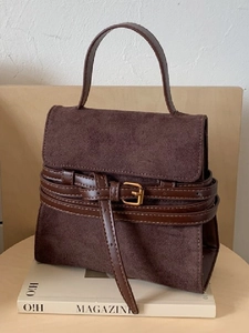 Bolso de Hombro con Textura de Gamuza Retro para Mujer Diseño de Nicho Bolso de Mano Minimalista de Cuero PU
