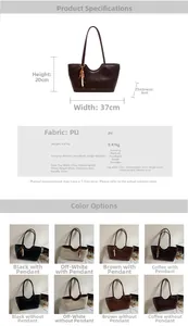 Plan technique détaillé du grand sac cabas avec spécifications de taille et couleurs