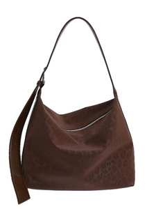 Retro brown leopard print hobo bag with adjustable strap and large capacity