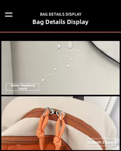 Macro detail of water-resistant fabric and smooth orange zipper on casual backpack