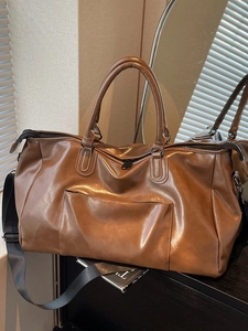 Sac de Voyage en Cuir PU Grande Capacité Pour Fitness Sport Sac Cabas Léger Imperméable Week-End Bandoulière Main Avec Sangle