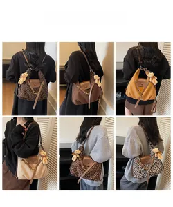 Multiple color options for leopard print tote bags with cute bear charm detail