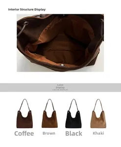 Detail view of large tote bag interior lining with four stylish color options display