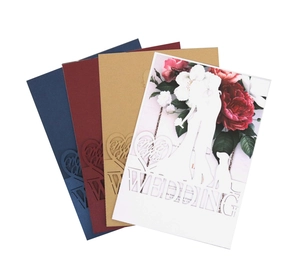Laser cut wedding invitations in navy, burgundy, gold and floral patterns set