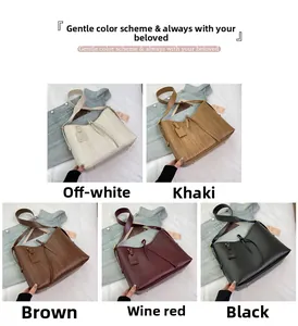Collage di borse tote in pelle nei colori beige, kaki, marrone, bordeaux e nero testurizzato