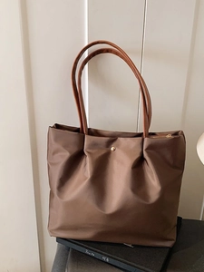 Fashion Women PU Leather Pleated Tote Bag Large Capacity Casual Solid Color Shoulder Bag Stylish Commuter Shopping Handbag