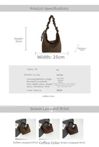 Detail view of large leopard print tote bag dimensions and soft PU leather materials