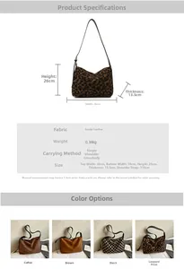 Detailed size specifications for large suede leopard print and solid crossbody bags