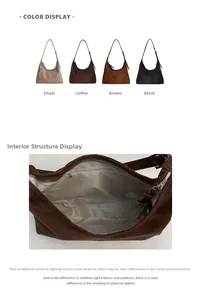 Detail view of large hobo bag with top zipper and inner pocket for daily commuting