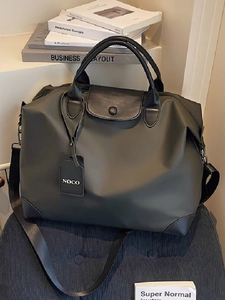Borsa da Viaggio in Nylon di Grande Capacità per Donna Moda Pelle Patchwork Borsa Duffel Leggera Impermeabile per Palestra Viaggio