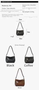 Tableau des tailles et spécifications détaillées pour le sac fourre-tout minimaliste en PU souple
