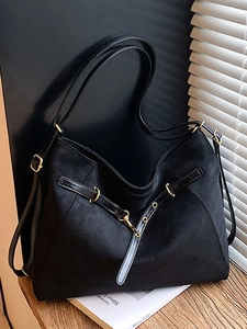 Zaino da Donna in PU Scamosciato Grande Capacità Vintage Minimalista Borsa a Tracolla Singola Doppia Retro Versatile Pendolare