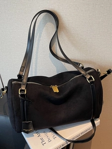 Borsa Boston Vintage in Pelle PU Opaca per Donna Borsa a Tracolla di Grande Capacità Casual in Pelle Scamosciata Borsa a Cuscino