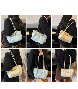 Detailed views of mint green and beige faux leather tote bags from various angles
