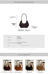 Detailoverzicht van suede hobo tassen in vier kleuren, maat 24x17x6,5cm met kralenhanger