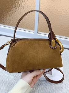 Women Luxury PU Frosted Pillow Bag Retro Leopard Print Crossbody Shoulder Bag With Large Gold Metal Ring Trendy Commuter Handbag