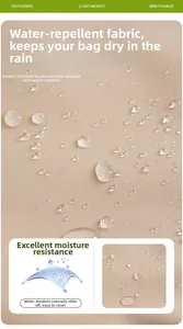 Makroaufnahme von wasserfestem und kratzfestem khakifarbenem Stoff für Reisetaschen