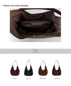Detail of leopard print tote bag interior structure and multi-color selection display