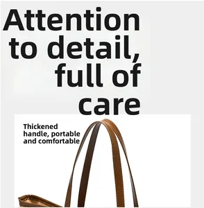 Detail of thickened handle on brown leopard tote bag for enhanced carrying comfort