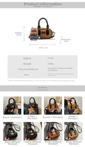 Dettaglio della mini borsa Boston in camoscio opaco con dimensioni e hardware oro