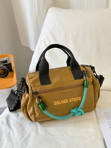 Bolso Bandolera de Nailon Casual para Mujer Bolso Cuadrado Pequeño Deportivo Con Correa Ajustable Cuerda de Contraste Moda