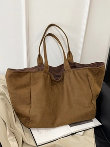 Large leopard print faux suede tote bag with spacious interior for autumn styling