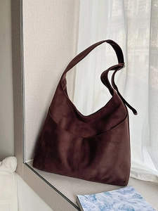 Sac Fourre-Tout Vintage en Daim de Grande Capacité pour Femmes Sac à Épaule Hobo Minimaliste Sac d'Aisselle Quotidien Décontracté