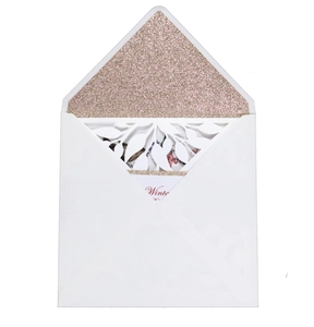 Laser cut leaf wedding invitation set with rose gold glitter liner and floral insert card