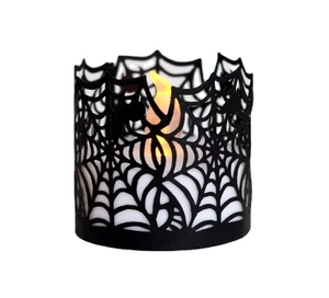 Halloween Spider Web Laser Cut Paper Candle Wrap Sleeve Hollow Out Lampshade For Party Atmosphere Decoration