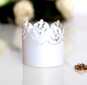 Laser cut Halloween pumpkin face paper lantern wrap with white pearlescent finish