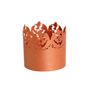 Laser-cut Halloween pumpkin hollow decorative paper lantern shade in orange glitter finish