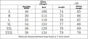 Size chart for men hoodie tracksuit with shoulder, chest, length, and sleeve measurements