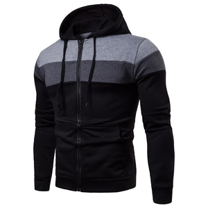 Herren Casual Color Block Fleece Gefüttert Full Zip Hoodie Patchwork Sport Langarm Sweatshirt Jacke Mit Taschen Für Den Winter