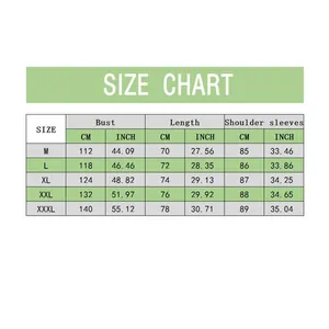 Detailed size chart for men tracksuit set showing chest and length in cm and inch