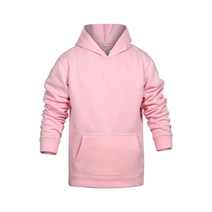 Felpa con cappuccio classica unisex rosa pastello con polsini a costine e tasca a marsupio