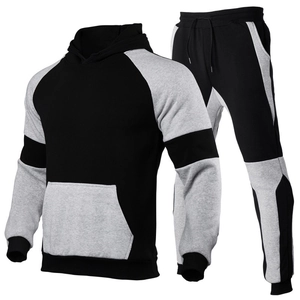 Survêtement Patchwork Sportif pour Homme Sweat à Capuche et Pantalon de Jogging Décontracté Top And Bottom Ensemble Sport