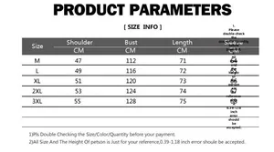 Detaillierte Größentabelle für Herren Hoodie Set mit Maßen von M bis 3XL in CM