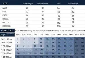 Detailed size chart for men's polo shirt including length, chest and shoulder measurements