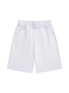 Kids lavender cotton sports shorts with elastic waist and pockets for summer activewear