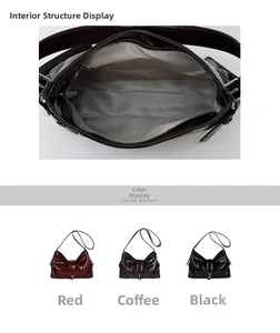 Detail view of the interior structure and multiple colors of this vintage tote bag