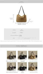 Detailed size specifications and color variations for the large capacity tote bag