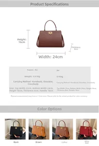 Tableau de tailles détaillé pour le sac rétro en cuir PU avec dimensions de largeur et hauteur