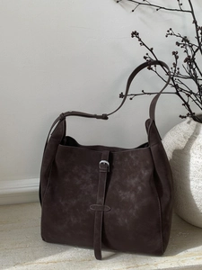 Grand Sac Seau Rétro Minimaliste pour Femmes en Cuir PU Givré Sac à Épaule Bandoulière pour le Travail de Bureau Quotidien