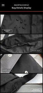 Dettagli del tessuto in nylon impermeabile, cerniera scorrevole e cuciture rinforzate della borsa