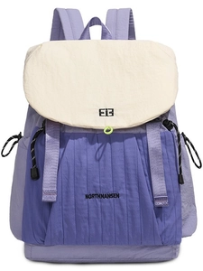 Großer Freizeitrucksack für Damen mit lila-blauem Color-Block-Design und viel Stauraum