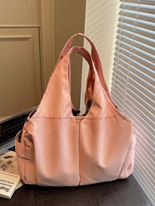 Sac fourre-tout rose en toile imperméable pour femmes, grand sac à bandoulière décontracté
