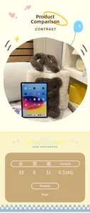 Detail view of plush bear shoulder bag showing 33x31cm dimensions and large capacity