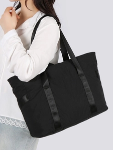 Grand Sac Tote en Nylon Coton pour Femmes Léger avec Porte Tapis de Yoga Sac à Épaule Gym Voyage Sac à Main pour Ordinateur
