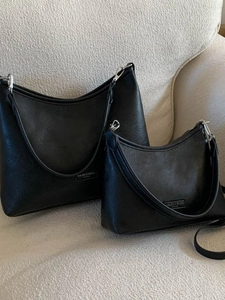 Vintage Women PU Leather Hobo Crossbody Bag Large Capacity Tote Bag With Wood Bead Pendant Retro Daily Shoulder Bag